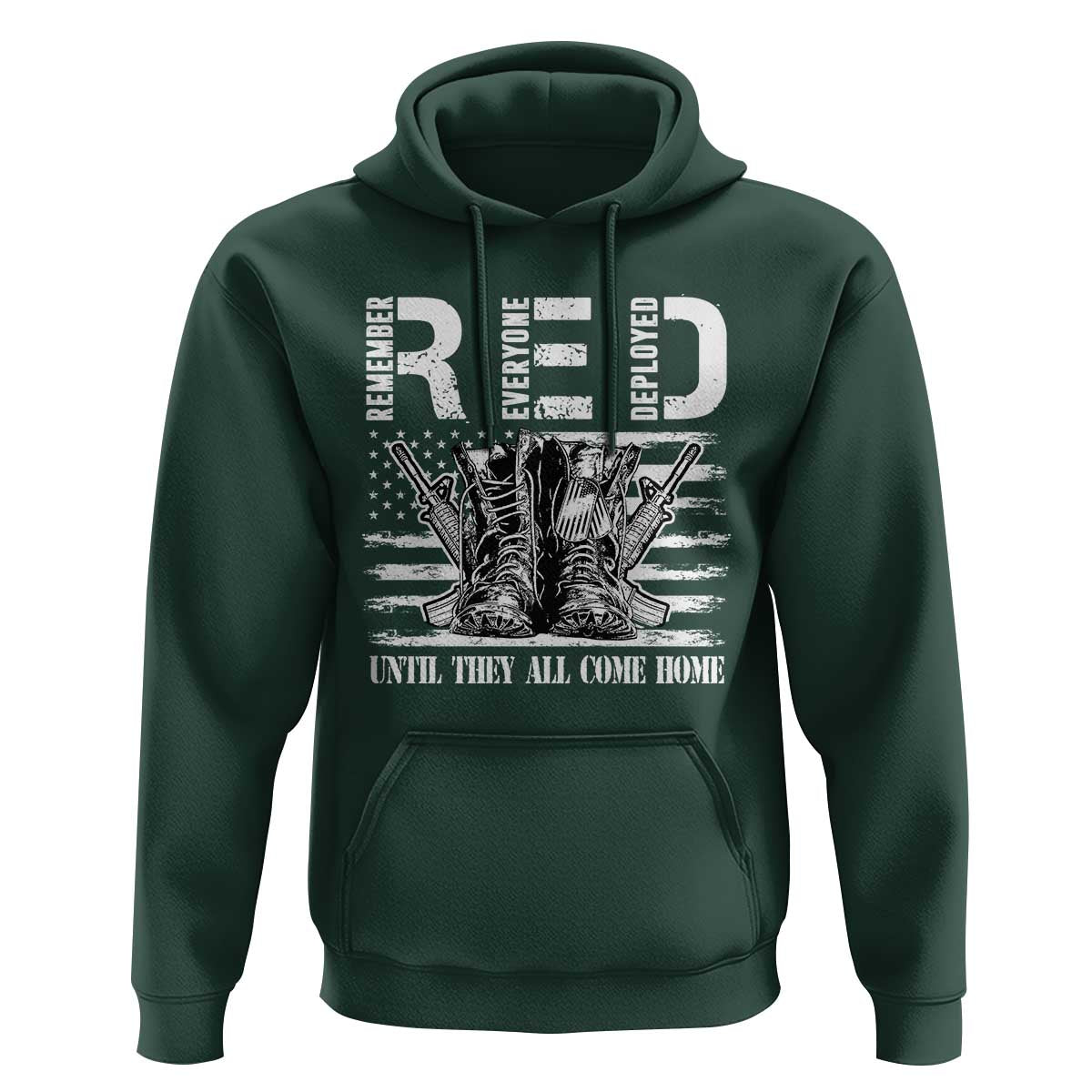 Red Friday Hoodie R.E.D Until They All Come Home Support Troops Military Combat Boots - Wonder Print Shop