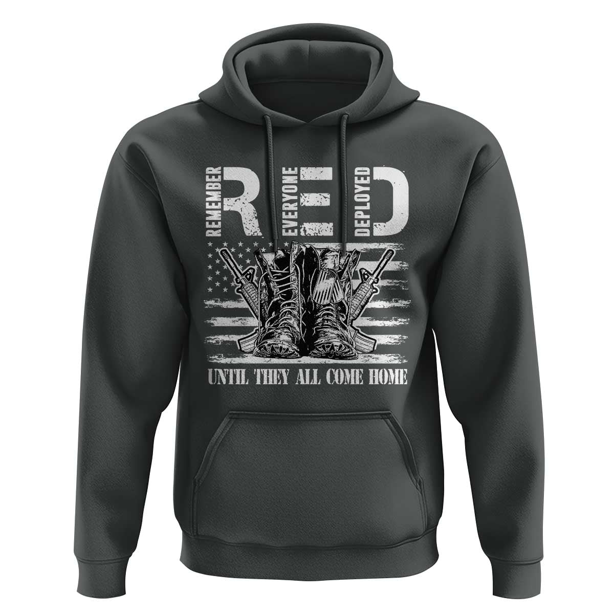 Red Friday Hoodie R.E.D Until They All Come Home Support Troops Military Combat Boots - Wonder Print Shop