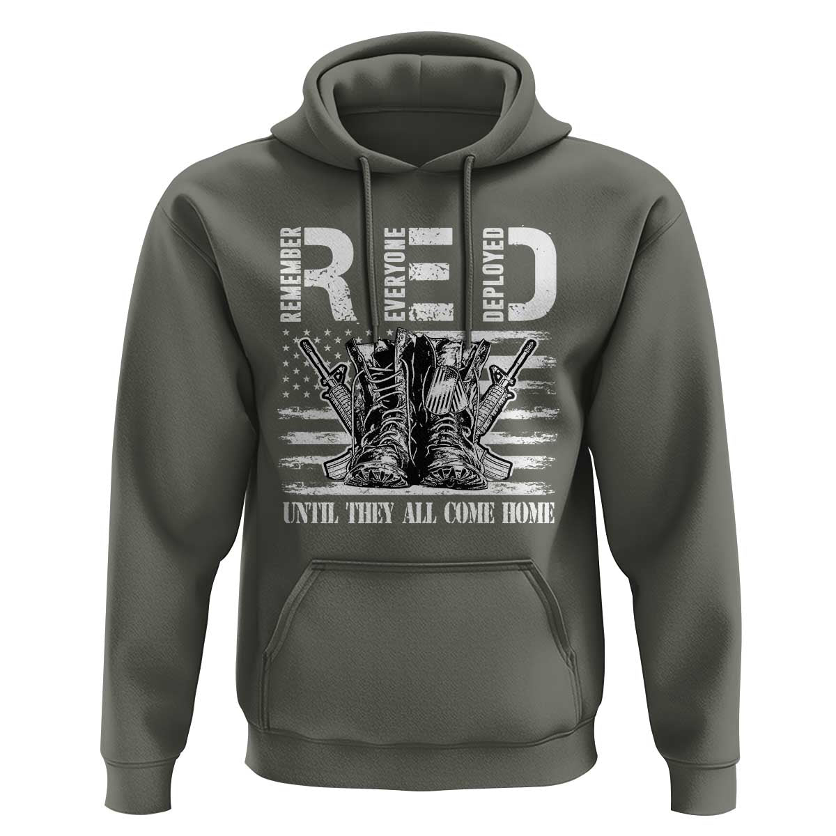 Red Friday Hoodie R.E.D Until They All Come Home Support Troops Military Combat Boots - Wonder Print Shop