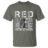 Red Friday T Shirt R.E.D Until They All Come Home Support Troops Military Combat Boots - Wonder Print Shop
