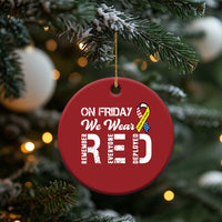 Red Friday Christmas Ornament R.E.D On Friday We Wear Red Support American Troops - Wonder Print Shop