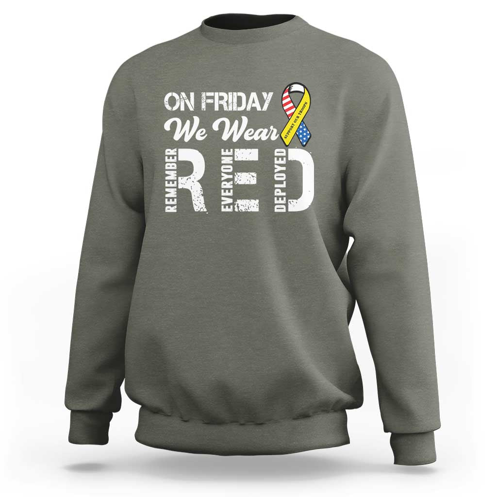 Red Friday Sweatshirt R.E.D On Friday We Wear Red Support American Troops - Wonder Print Shop