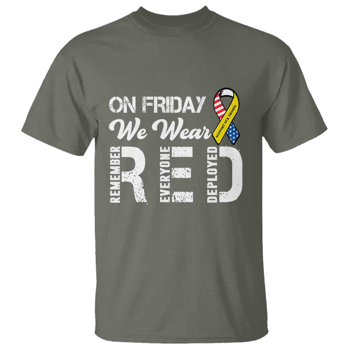 Red Friday T Shirt R.E.D On Friday We Wear Red Support American Troops - Wonder Print Shop