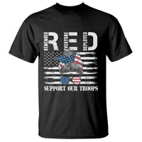 Red Friday T Shirt R.E.D Remember Everyone Deployed American Flag Messy Bun - Wonder Print Shop