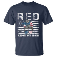 Red Friday T Shirt R.E.D Remember Everyone Deployed American Flag Messy Bun - Wonder Print Shop