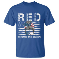 Red Friday T Shirt R.E.D Remember Everyone Deployed American Flag Messy Bun - Wonder Print Shop