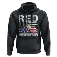 Red Friday Hoodie R.E.D Remember Everyone Deployed American Flag Glasses Dog Tag - Wonder Print Shop