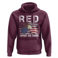 Red Friday Hoodie R.E.D Remember Everyone Deployed American Flag Glasses Dog Tag - Wonder Print Shop