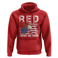 Red Friday Hoodie R.E.D Remember Everyone Deployed American Flag Glasses Dog Tag - Wonder Print Shop