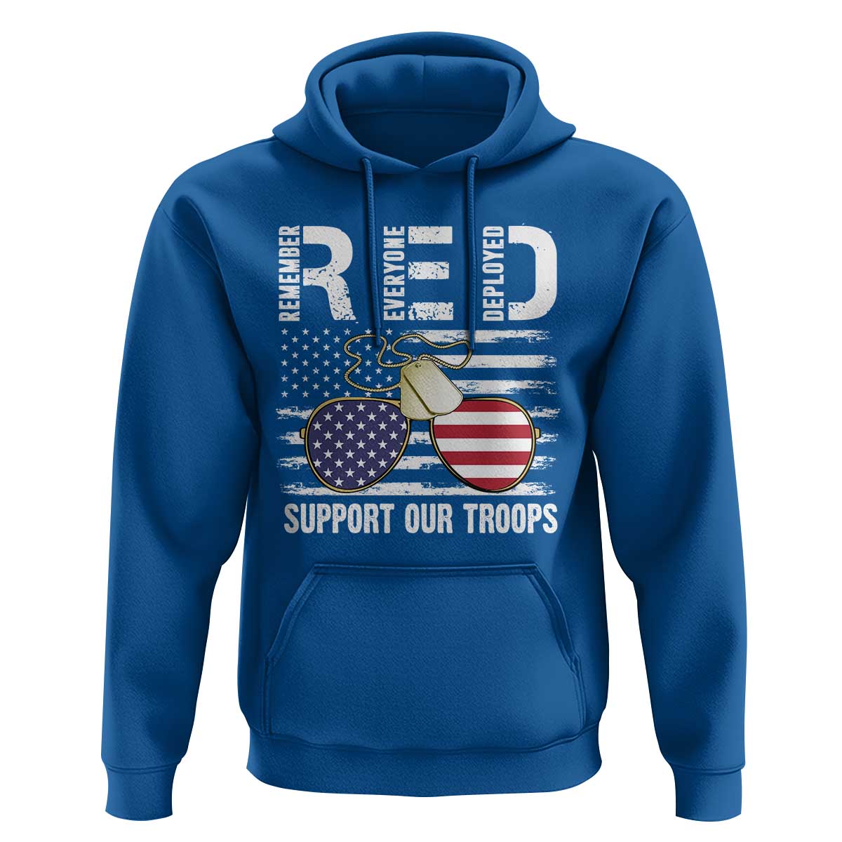 Red Friday Hoodie R.E.D Remember Everyone Deployed American Flag Glasses Dog Tag - Wonder Print Shop