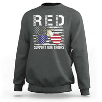 Red Friday Sweatshirt R.E.D Remember Everyone Deployed American Flag Glasses Dog Tag - Wonder Print Shop