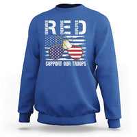 Red Friday Sweatshirt R.E.D Remember Everyone Deployed American Flag Glasses Dog Tag - Wonder Print Shop