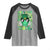 Retro St Patrick's Day Raglan Shirt One Lucky Dude Green Checkered Heart Groovy