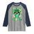 Retro St Patrick's Day Raglan Shirt One Lucky Dude Green Checkered Heart Groovy