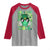 Retro St Patrick's Day Raglan Shirt One Lucky Dude Green Checkered Heart Groovy