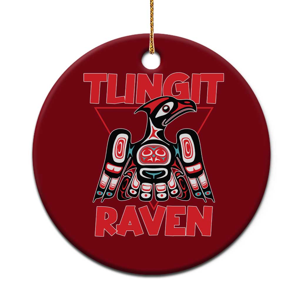 Tlingit Raven Totem Ceramic Ornament Alaska Native Tribal Art Design - Wonder Print Shop