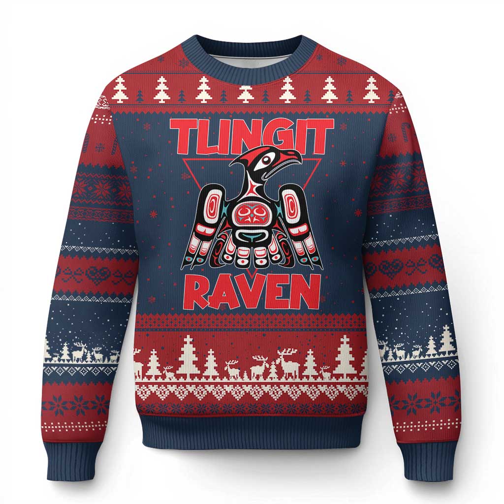 Tlingit Raven Totem Ugly Christmas Sweater Alaska Native Tribal Art Design - Wonder Print Shop