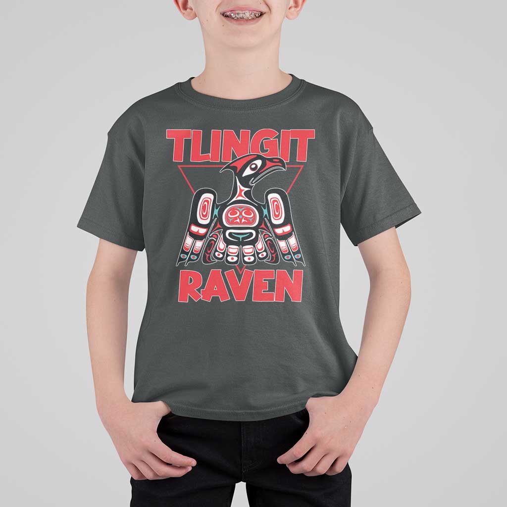 Tlingit Raven Totem T Shirt For Kid Alaska Native Tribal Art Design
