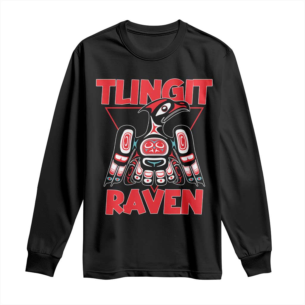 Tlingit Raven Totem Long Sleeve Shirt Alaska Native Tribal Art Design