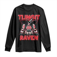 Tlingit Raven Totem Long Sleeve Shirt Alaska Native Tribal Art Design