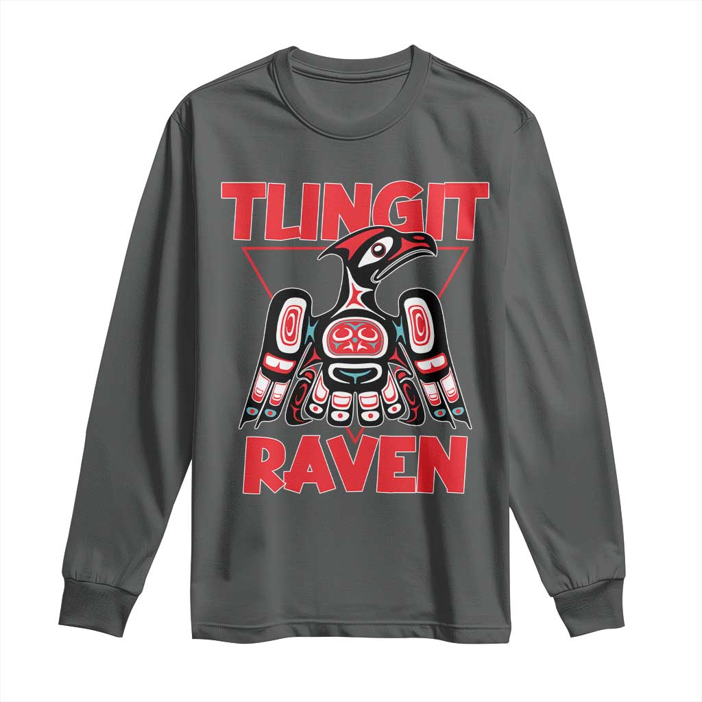 Tlingit Raven Totem Long Sleeve Shirt Alaska Native Tribal Art Design