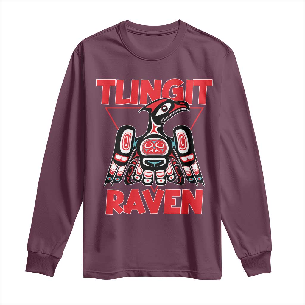 Tlingit Raven Totem Long Sleeve Shirt Alaska Native Tribal Art Design