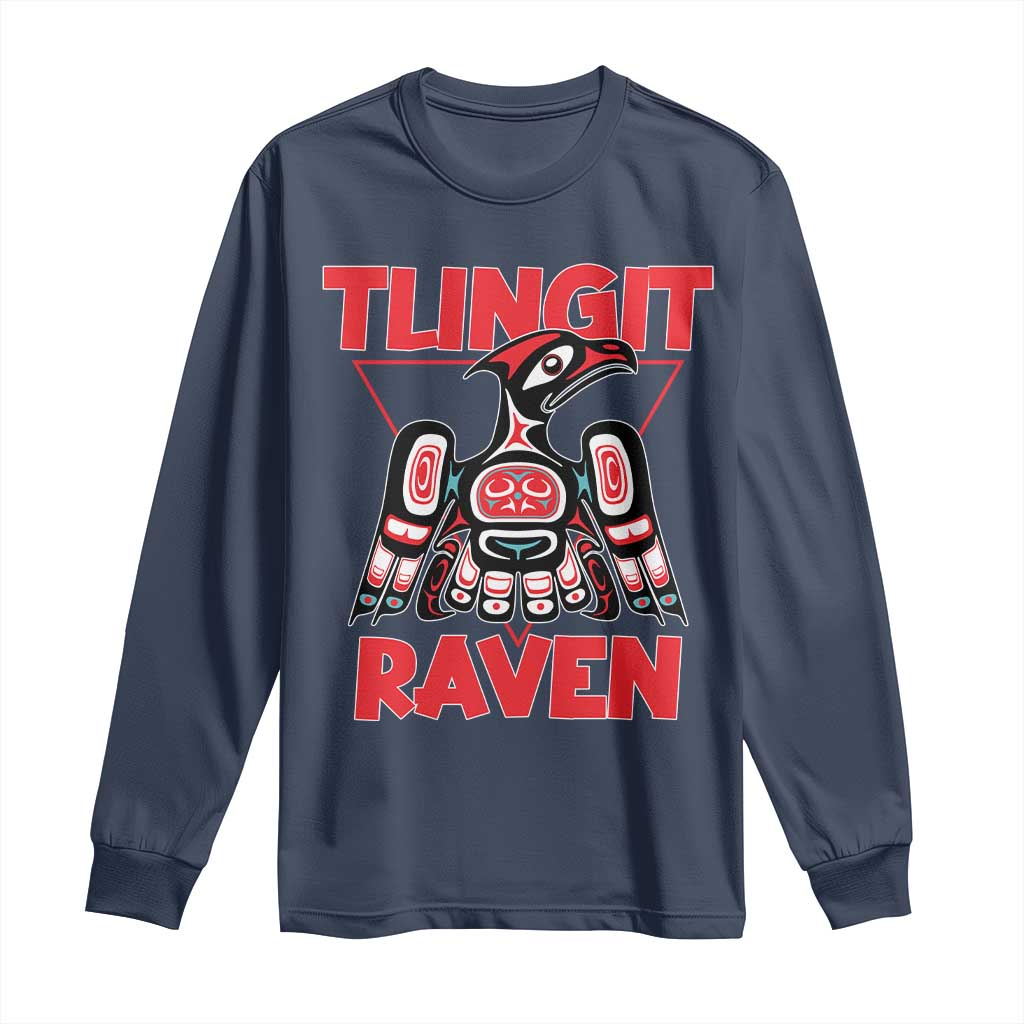 Tlingit Raven Totem Long Sleeve Shirt Alaska Native Tribal Art Design