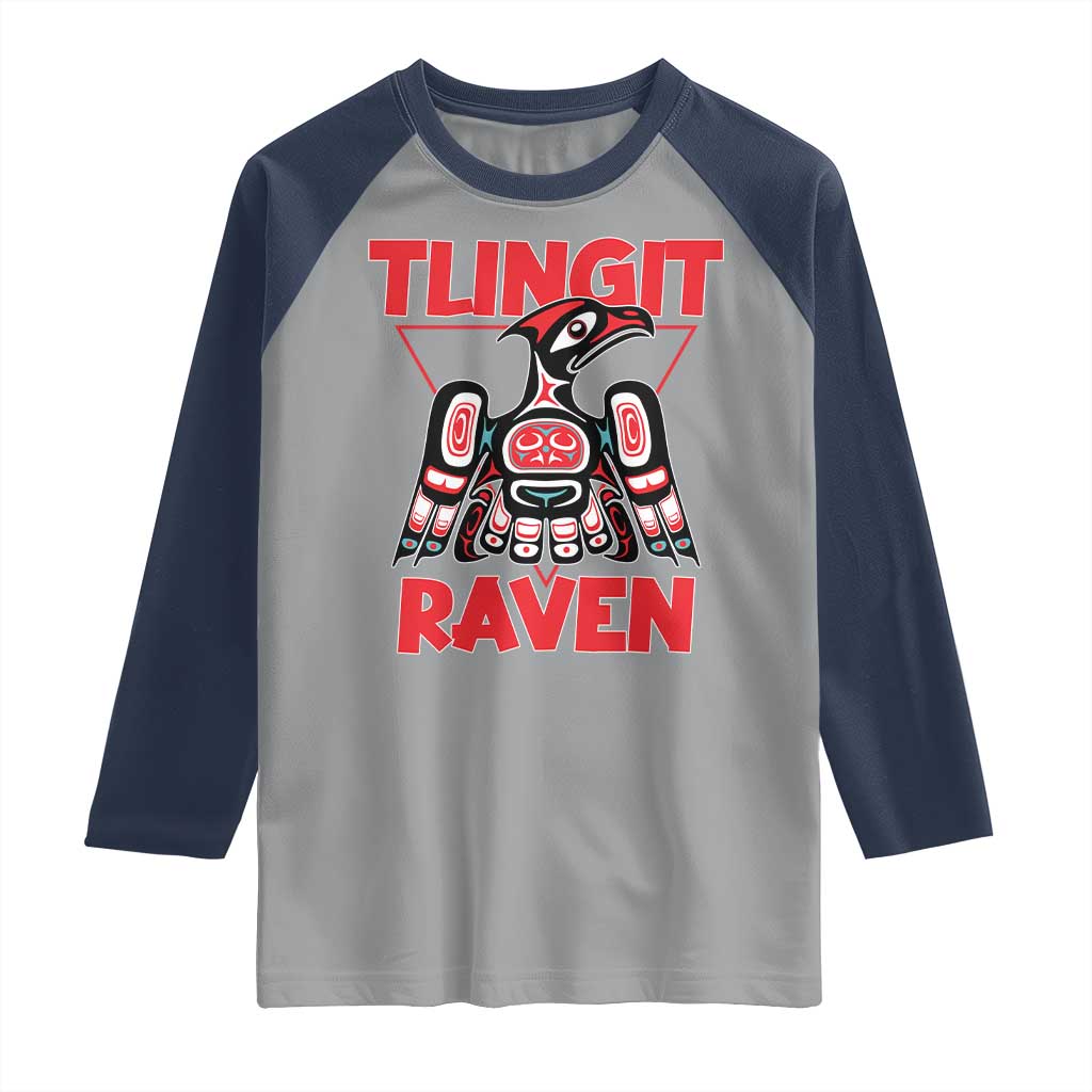 Tlingit Raven Totem Raglan Shirt Alaska Native Tribal Art Design