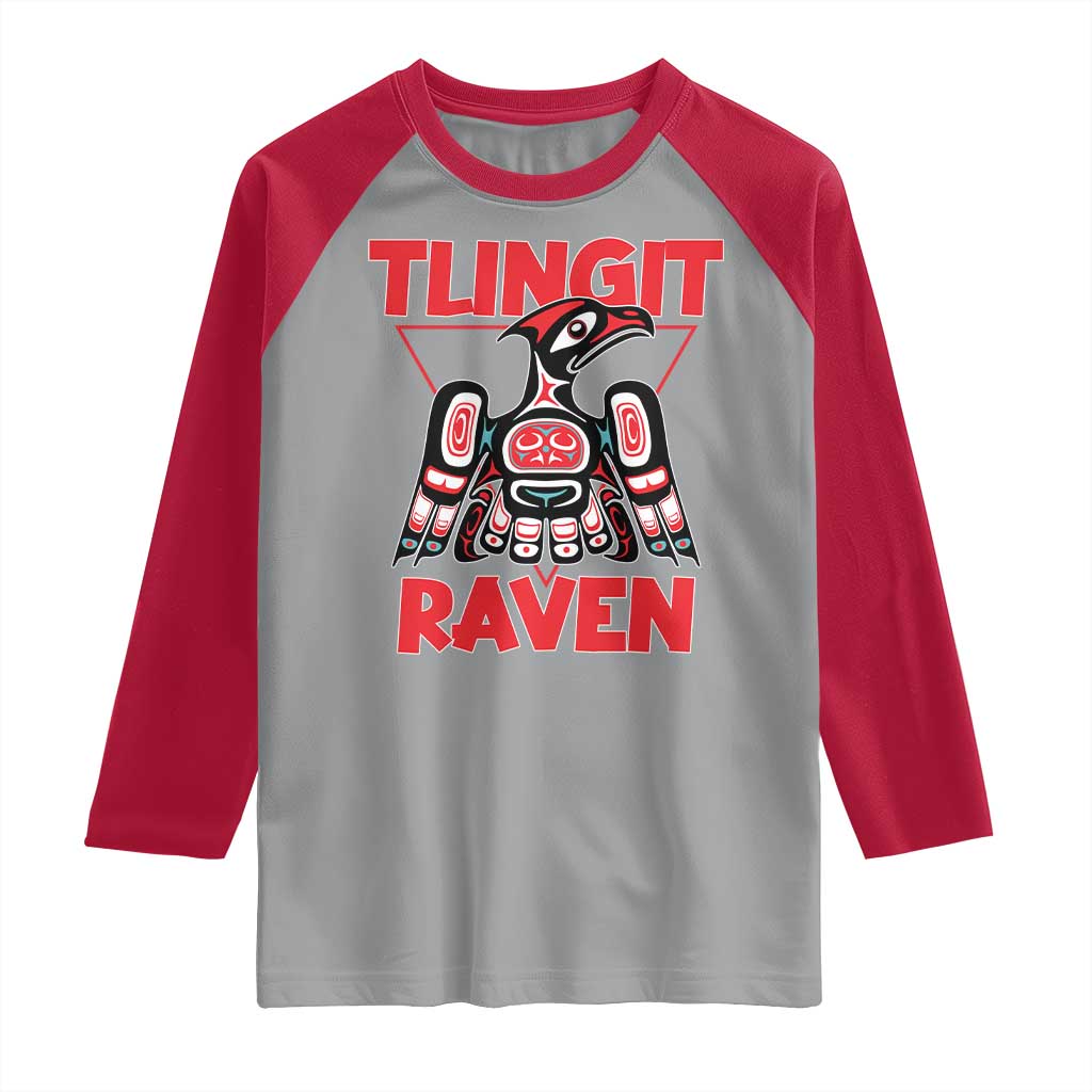 Tlingit Raven Totem Raglan Shirt Alaska Native Tribal Art Design