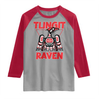 Tlingit Raven Totem Raglan Shirt Alaska Native Tribal Art Design