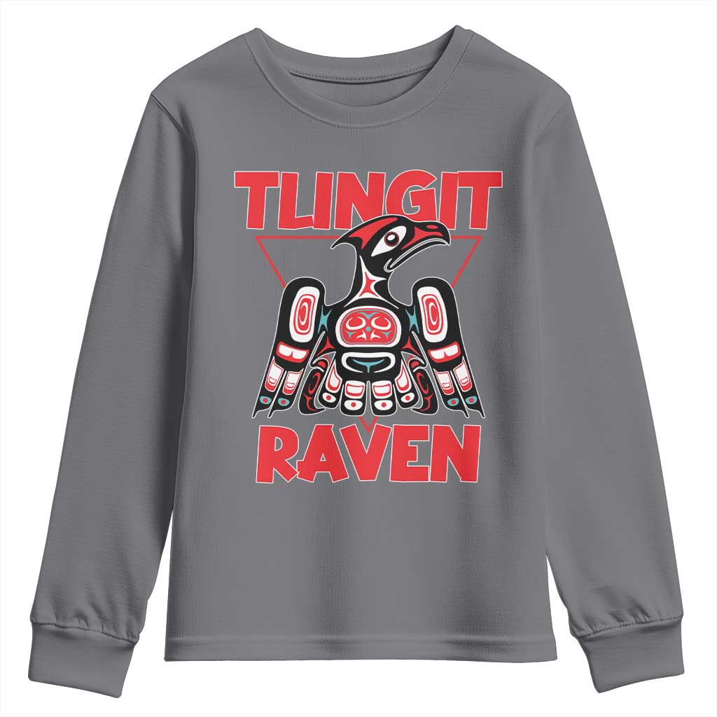 Tlingit Raven Totem Youth Sweatshirt Alaska Native Tribal Art Design