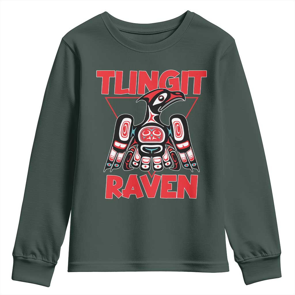 Tlingit Raven Totem Youth Sweatshirt Alaska Native Tribal Art Design