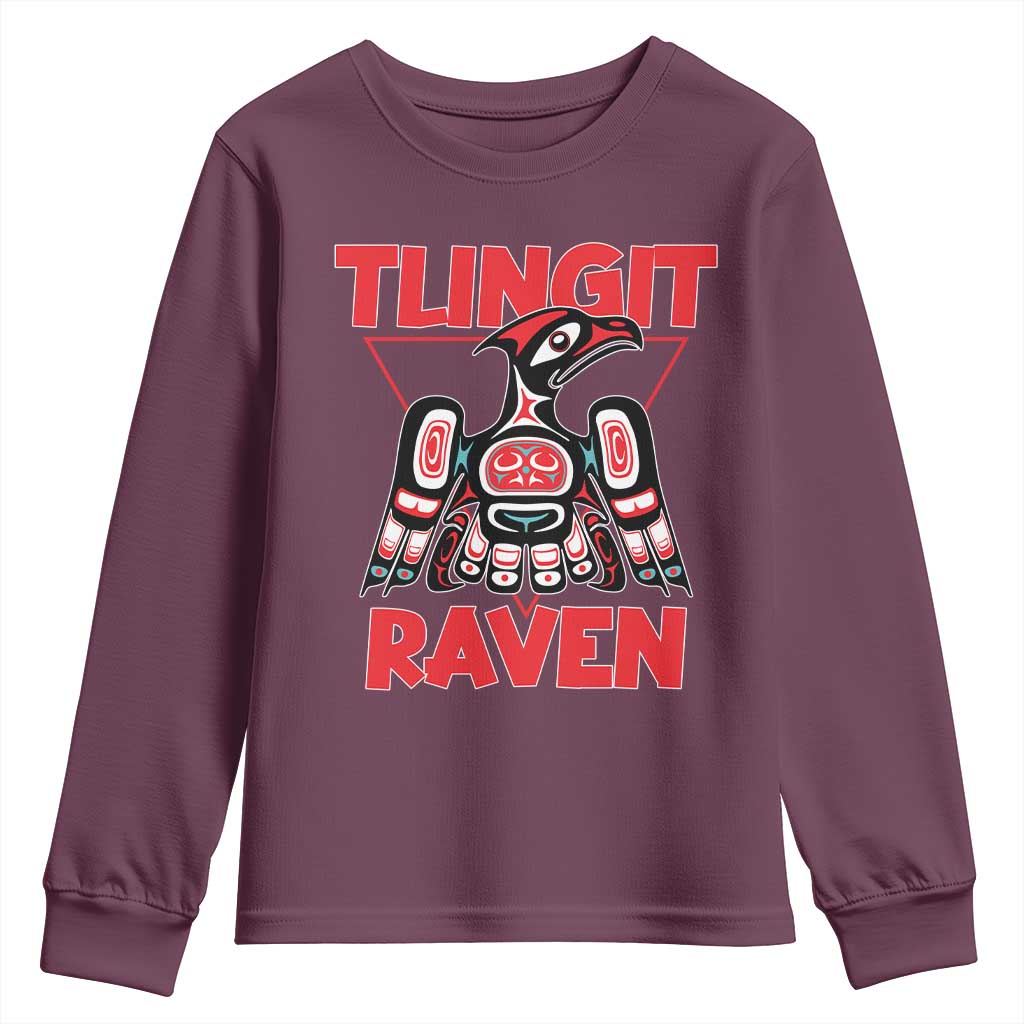 Tlingit Raven Totem Youth Sweatshirt Alaska Native Tribal Art Design