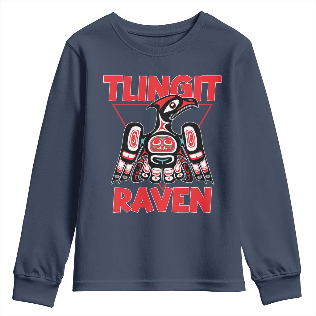 Tlingit Raven Totem Youth Sweatshirt Alaska Native Tribal Art Design
