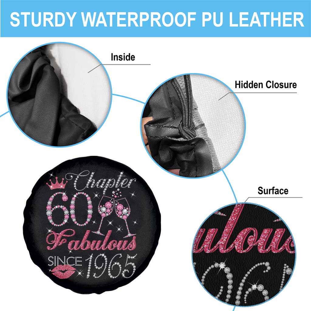 Chapter 60 Fabulous Spare Tire Cover Sparkle Since 1965 60Th Birthday Gift For Women