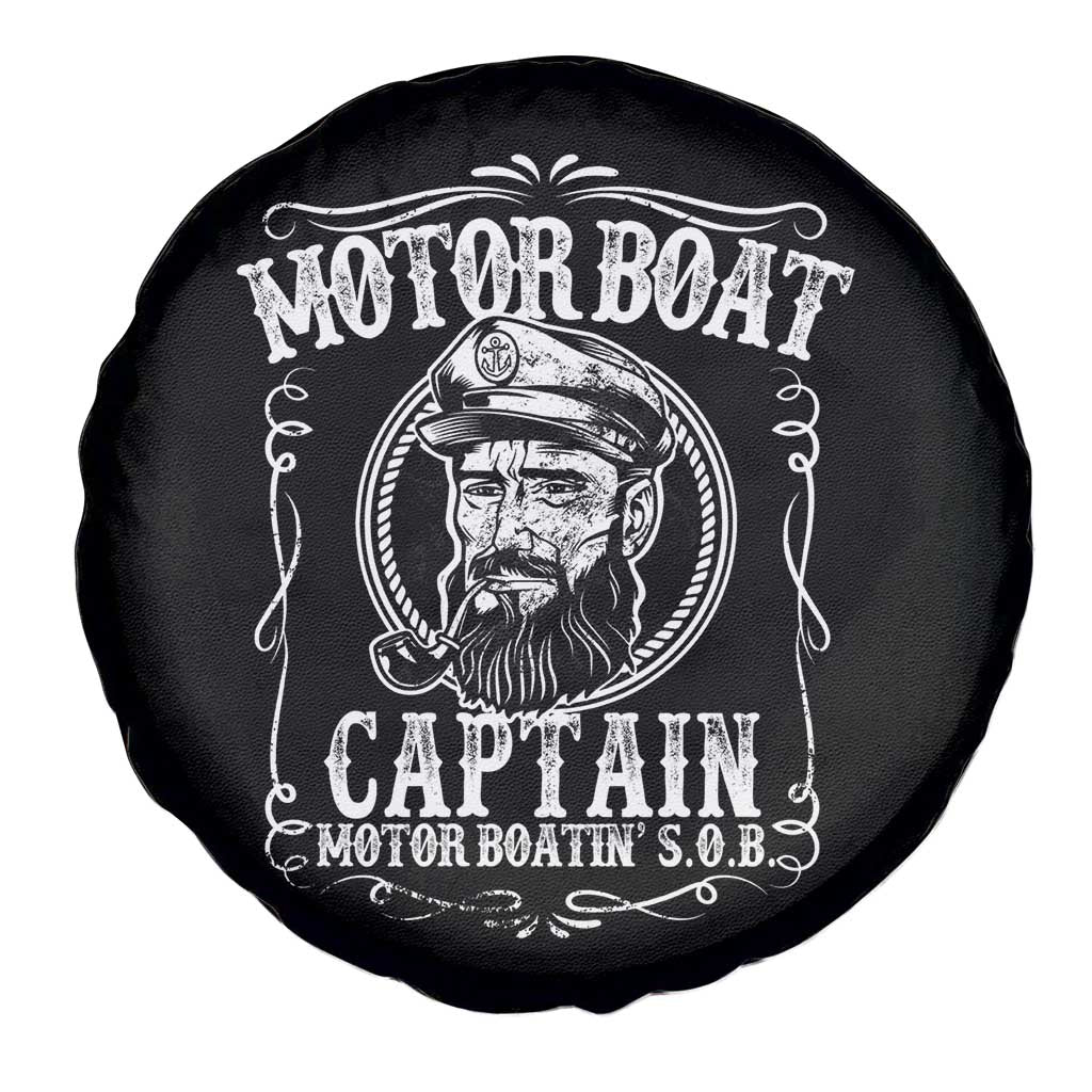 Motor Boat Captain Spare Tire Cover Funny Boating Pontoon Party Motor Boatin Lake Life