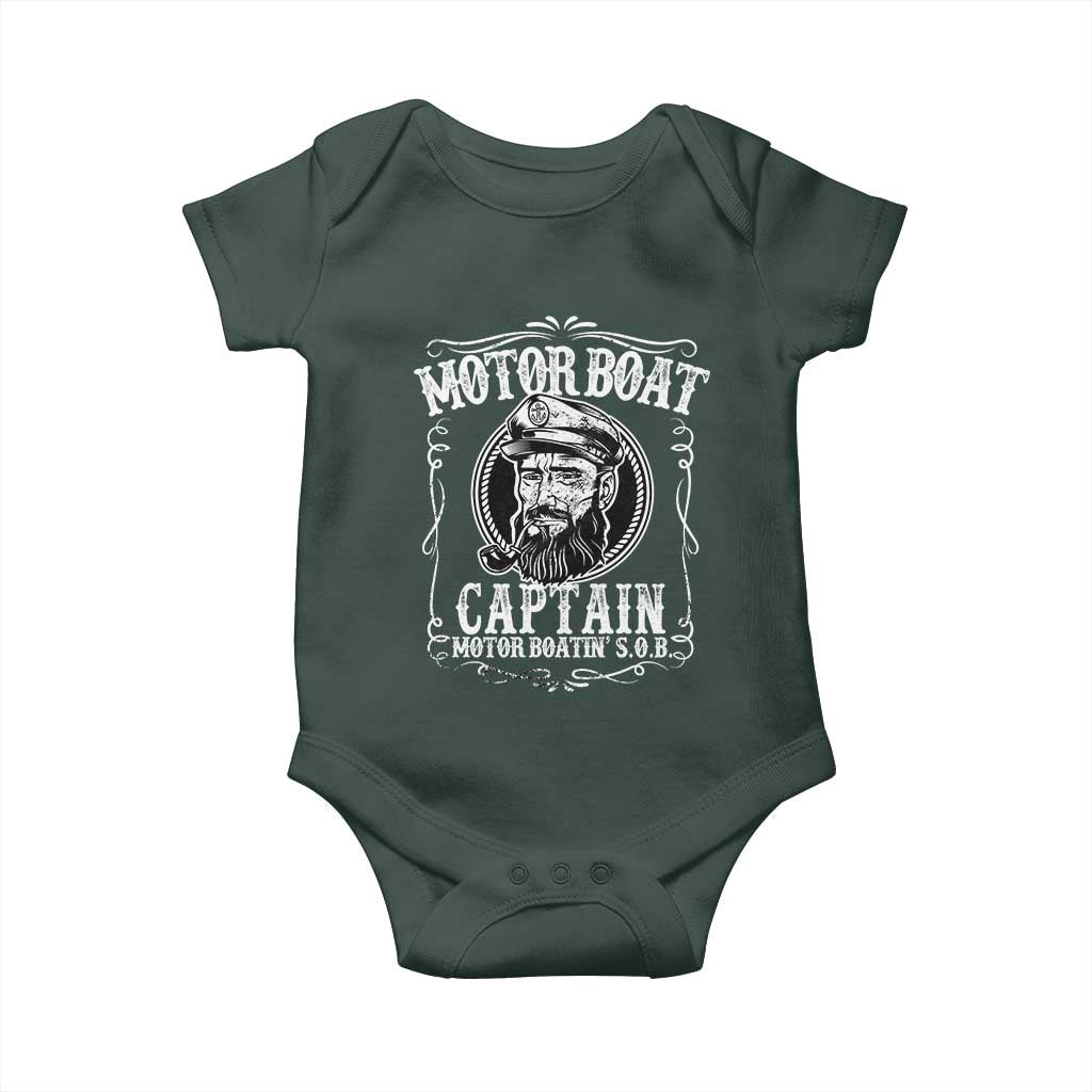 Motor Boat Captain Baby Onesie Funny Boating Pontoon Party Motor Boatin Lake Life