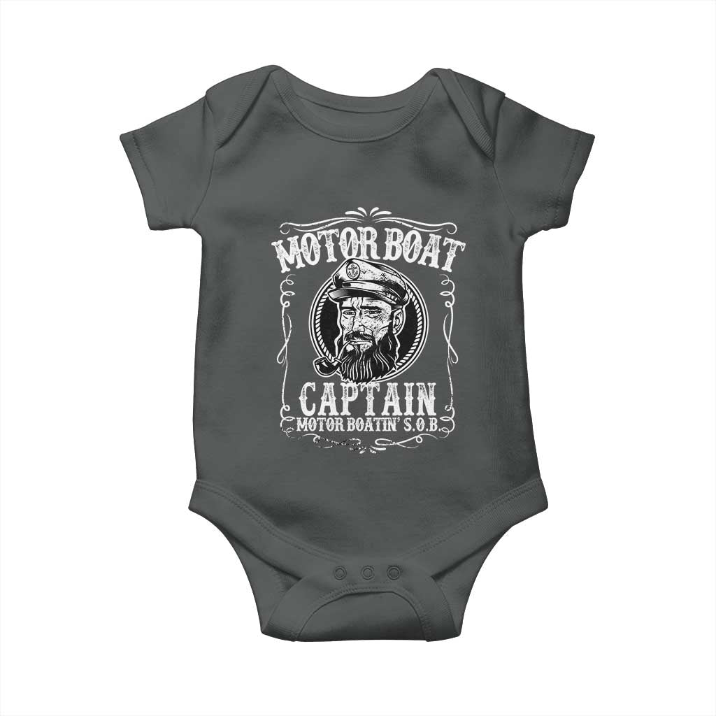 Motor Boat Captain Baby Onesie Funny Boating Pontoon Party Motor Boatin Lake Life