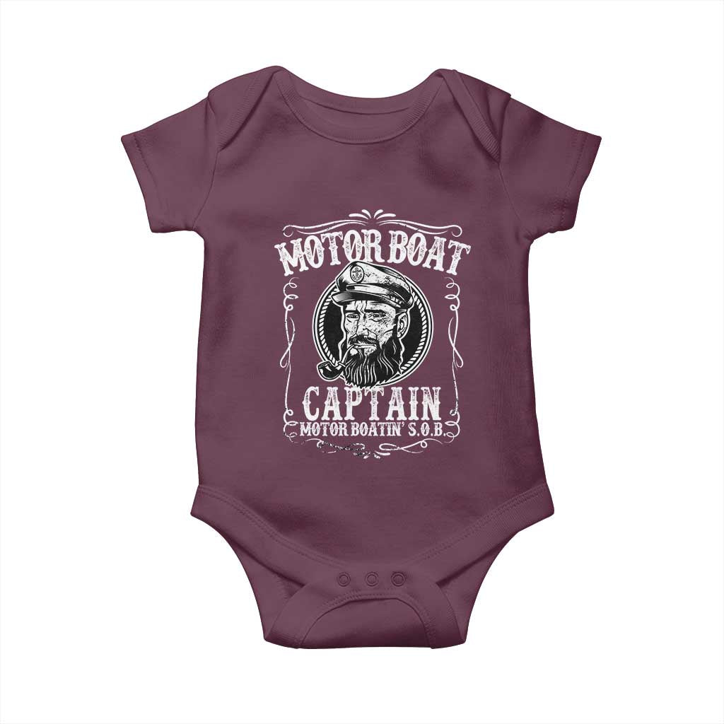 Motor Boat Captain Baby Onesie Funny Boating Pontoon Party Motor Boatin Lake Life
