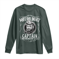 Motor Boat Captain Long Sleeve Shirt Funny Boating Pontoon Party Motor Boatin Lake Life