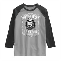 Motor Boat Captain Raglan Shirt Funny Boating Pontoon Party Motor Boatin Lake Life