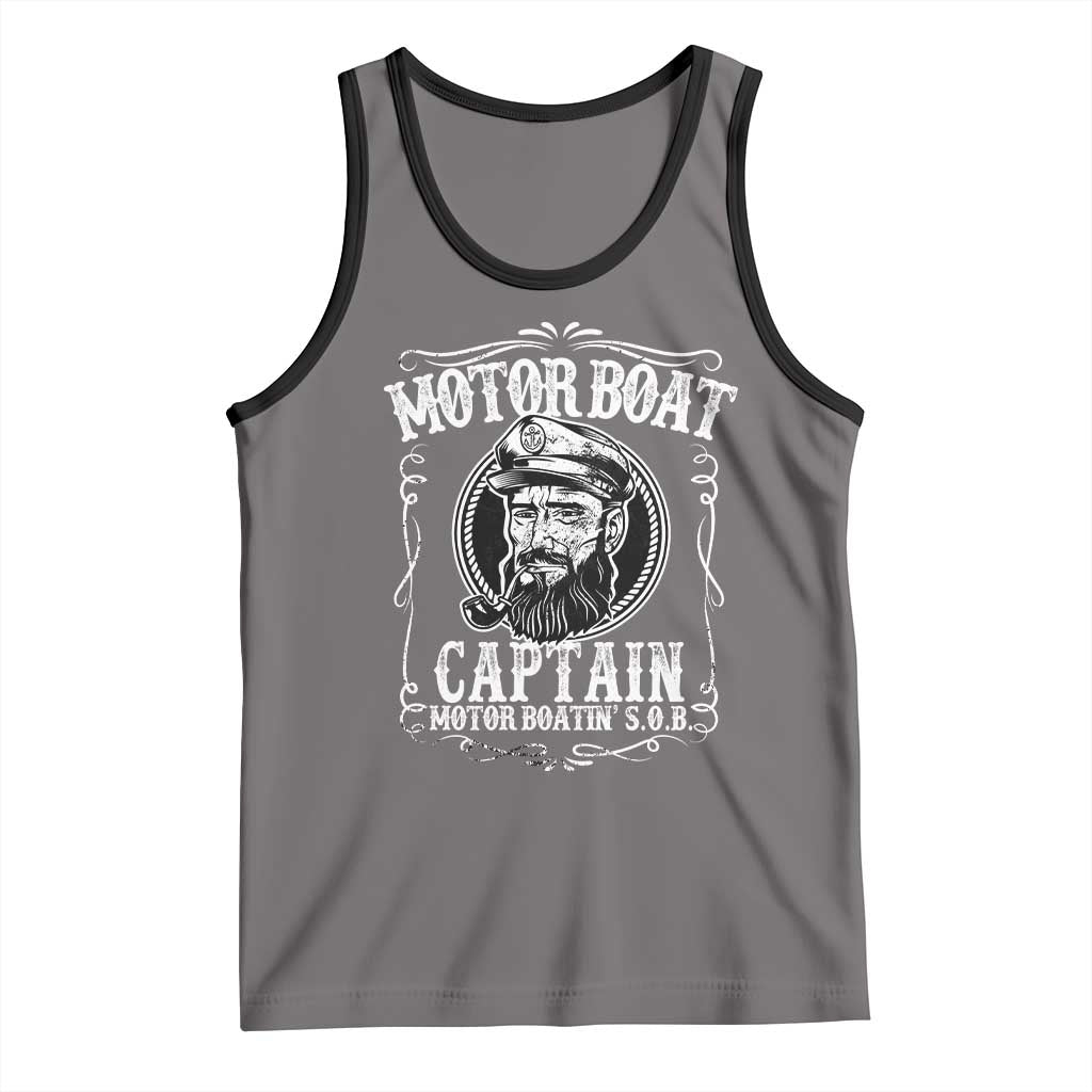Motor Boat Captain Tank Top Funny Boating Pontoon Party Motor Boatin Lake Life