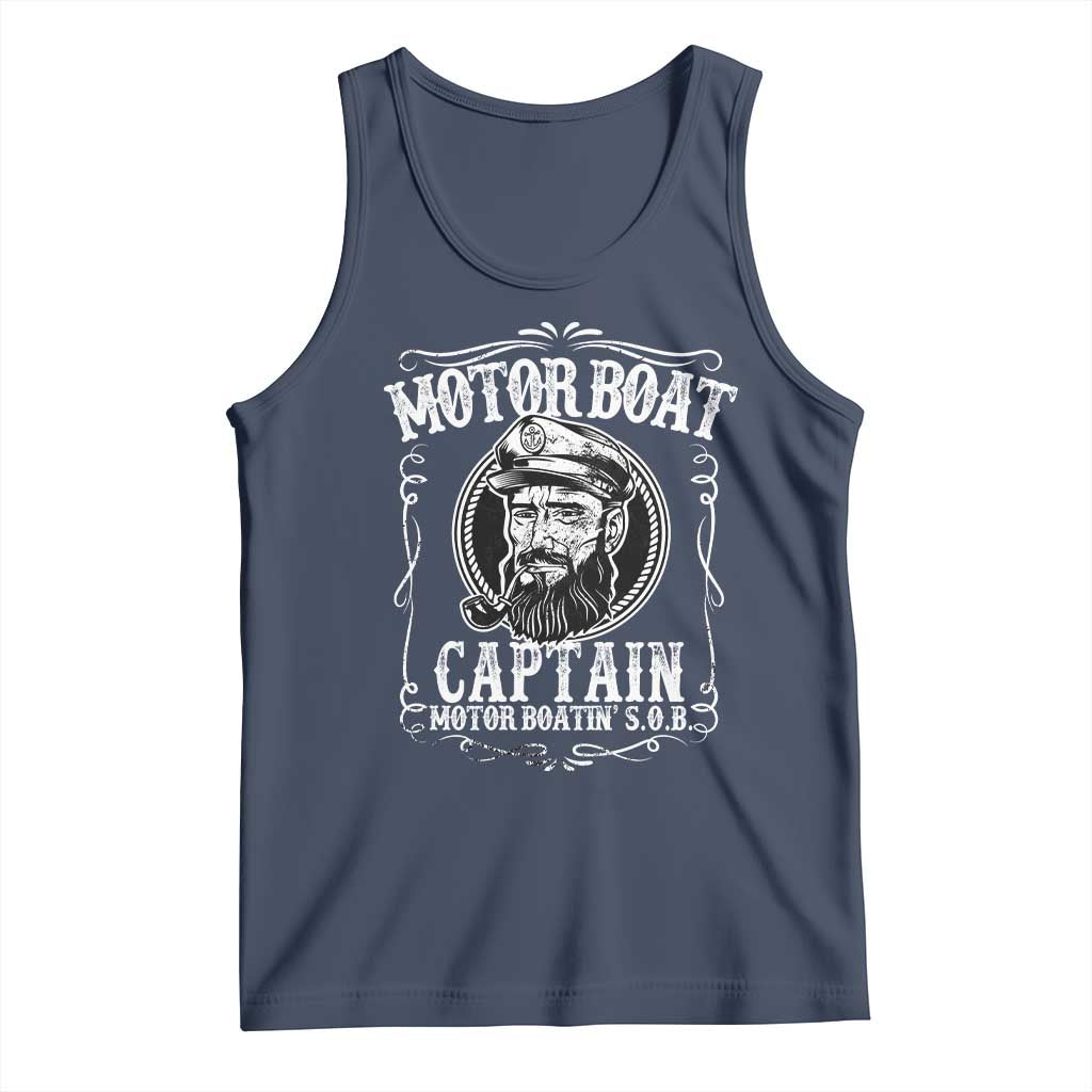 Motor Boat Captain Tank Top Funny Boating Pontoon Party Motor Boatin Lake Life