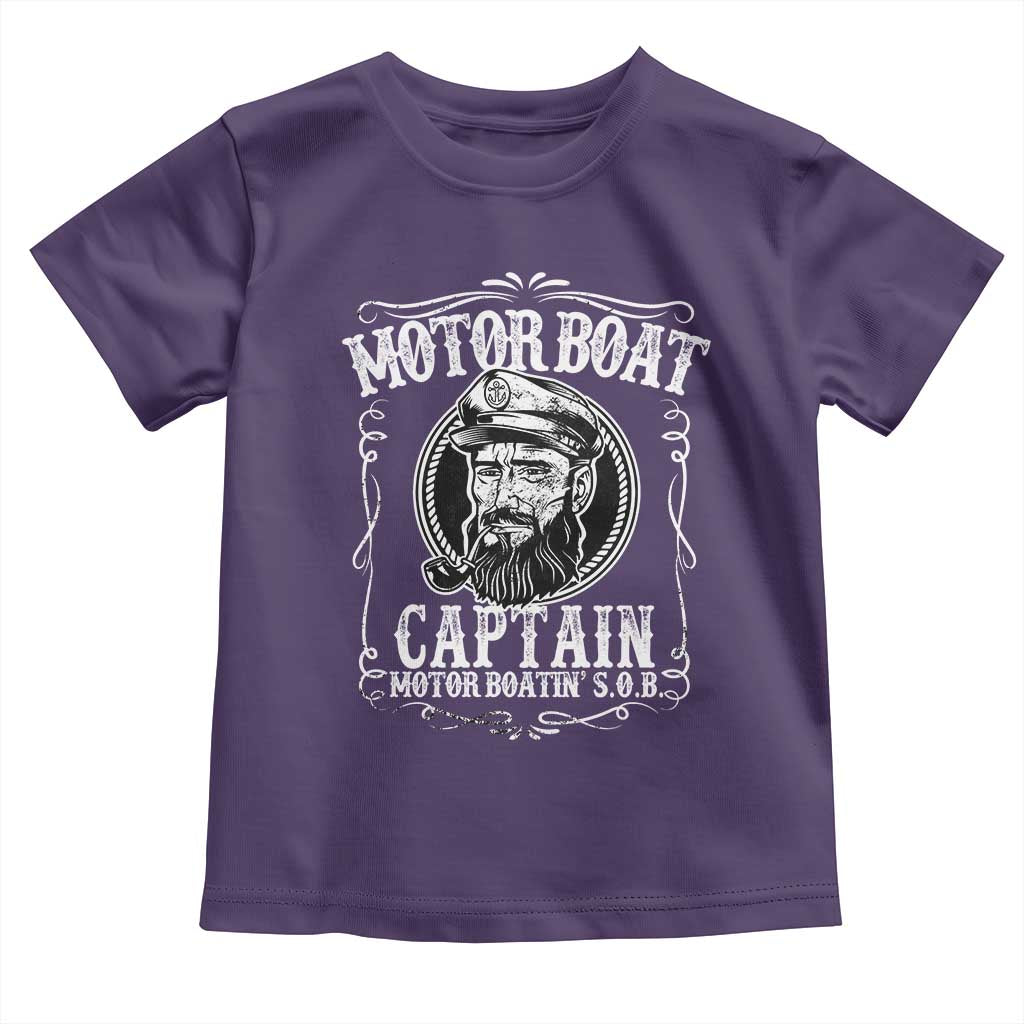 Motor Boat Captain Toddler T Shirt Funny Boating Pontoon Party Motor Boatin Lake Life