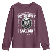Motor Boat Captain Youth Sweatshirt Funny Boating Pontoon Party Motor Boatin Lake Life