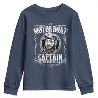 Motor Boat Captain Youth Sweatshirt Funny Boating Pontoon Party Motor Boatin Lake Life
