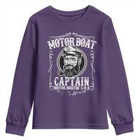 Motor Boat Captain Youth Sweatshirt Funny Boating Pontoon Party Motor Boatin Lake Life