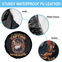 Funny Motor Boat Captain Spare Tire Cover Pontoon SOB Motor Boating Vintage