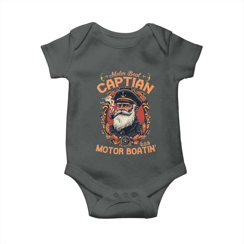 Funny Motor Boat Captain Baby Onesie Pontoon SOB Motor Boating Vintage
