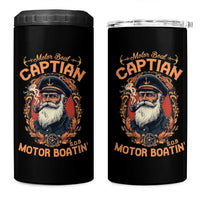 Funny Motor Boat Captain 4 in 1 Can Cooler Tumbler Pontoon SOB Motor Boating Vintage